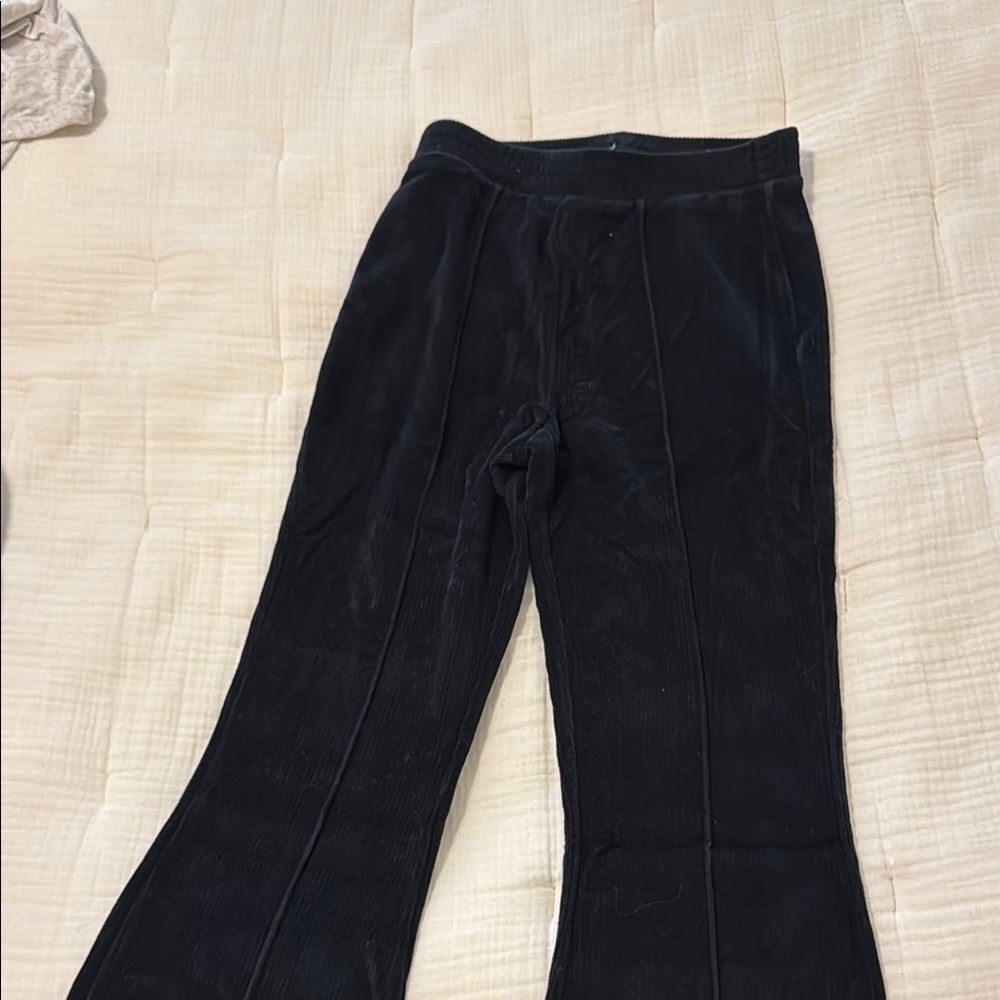 Black Velvet Flare Pants